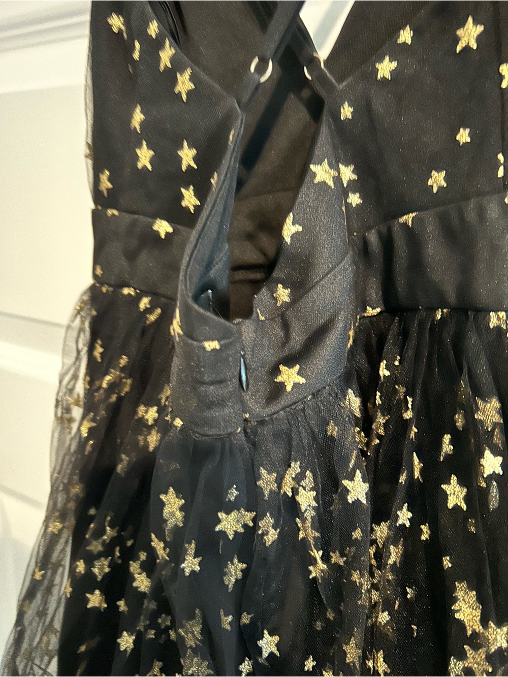 Lulus Favorite Moment Gold and Black Star Print Skater Dress Size S - Picture 12 of 15